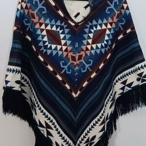 Alpaca Handwoven Southwestern Native Poncho
